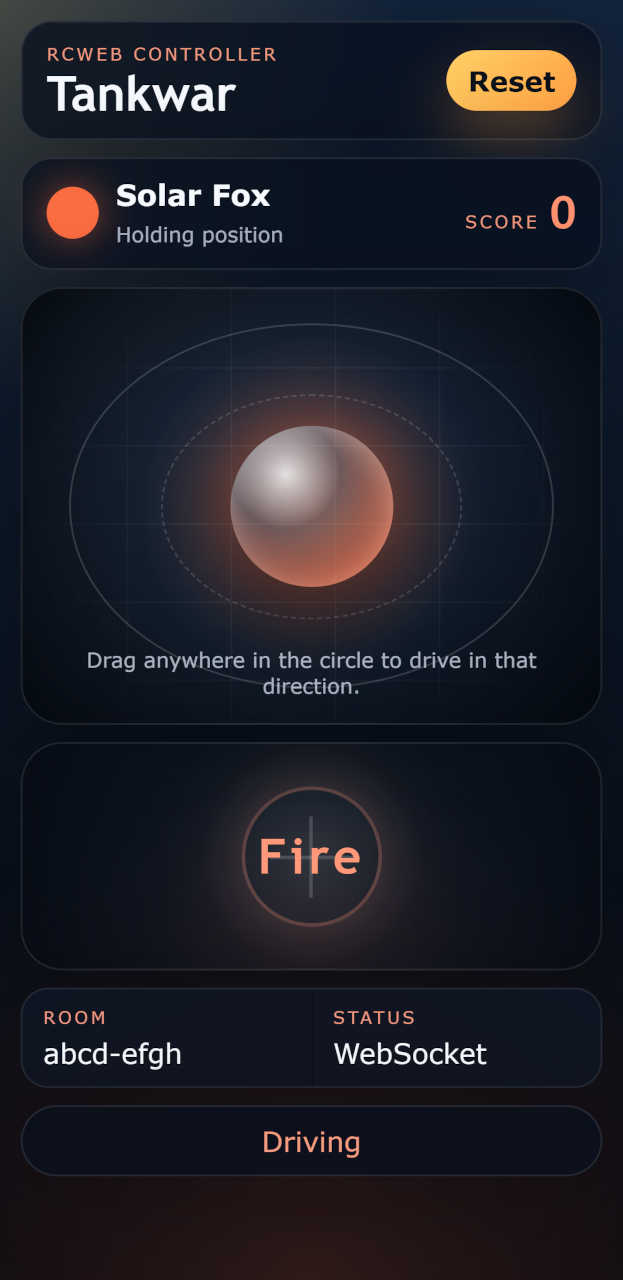 Tankwar Control App screenshot