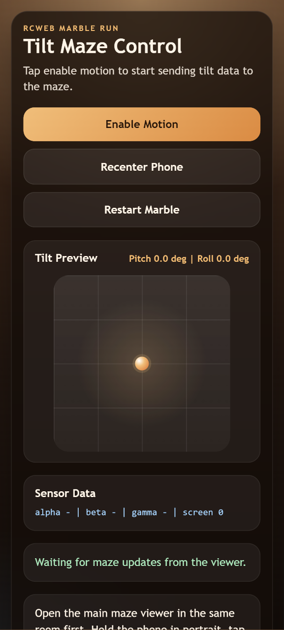 Tilt Maze Control App screenshot